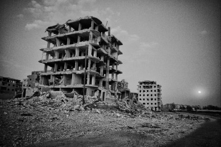 A building that was damaged during the offensives in Raqqa