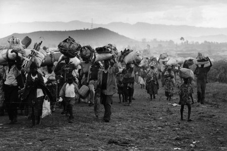 After days of heavy fighting between Hutu and Tutsi rebels, many Hutu refugees are on the run for the continuing violence.