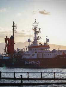 The Sea-Watch 4 in the port of Burriana